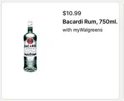 Walgreens Bacardi Rum, 750ml offer