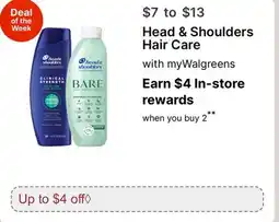 Walgreens Head & Shoulders Hair Care offer