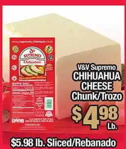 Torres Supermercado V&V Supremo CHIHUAHUA CHEESE offer
