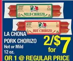 Torres Supermercado LA CHONA PORK CHORIZO offer