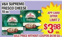 Torres Supermercado V&V SUPREMO FRESCO CHEESE offer