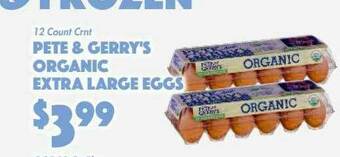 The Food Emporium Pete & Gerrys Organic Extra Large Eggs offer
