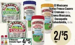 Big Saver Foods El Mexicano Queso Fresco Casero or Cremoso, Drinkable Yogurt offer