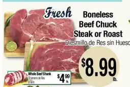 Big Saver Foods Boneless Beef Chuck Steak or Roast offer