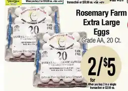 Big Saver Foods Rosemary Farm Extra Large Eggs offer