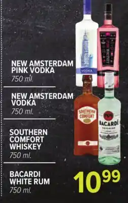 Cermak Fresh Market NEW AMSTERDAM PINK VODKA, NEW AMSTERDAM VODKA, SOUTHERN COMFORT WHISKEY, BACARDI WHITE RUM offer