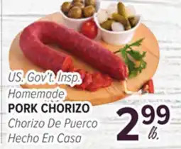 Cermak Fresh Market US. Gov't Insp. Homemade PORK CHORIZO offer