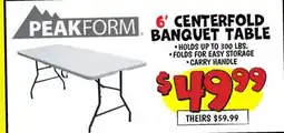 Ollie's 6' CENTERFOLD BANQUET TABLE offer