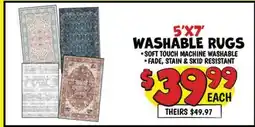 Ollie's 5' X7' WASHABLE RUGS offer