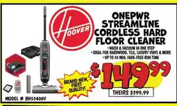 Ollie's ONEPWR STREAMLINE CORDLESS HARD FLOOR CLEANER offer