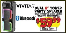 Ollie's VIVITAR DUAL 8 TOWER PARTY SPEAKER offer