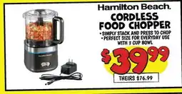 Ollie's Hamilton Beach. CORDLESS FOOD CHOPPER offer