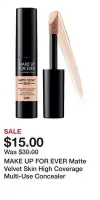 Kohl's MAKE UP FOR EVER Matte Velvet Skin High Coverage Multi-Use Concealer offer
