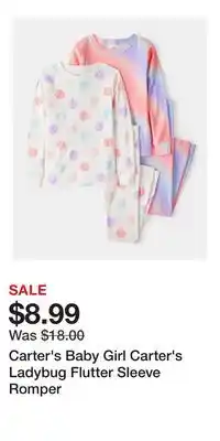 Kohl's Carter's Baby Girl Carter's Ladybug Flutter Sleeve Romper offer