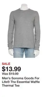 Kohl's Men's Sonoma Goods For Life The Essential Waffle Thermal Tee offer