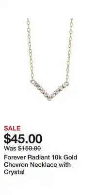 Kohl's Forever Radiant 10k Gold Chevron Necklace with Crystal offer