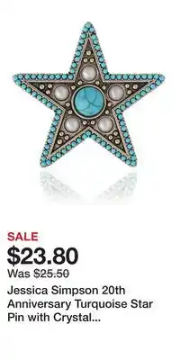 Kohl's Jessica Simpson 20th Anniversary Turquoise Star Pin with Crystal Accents offer
