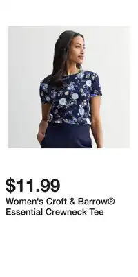 Kohl's Women's Croft & Barrow Essential Crewneck Tee offer