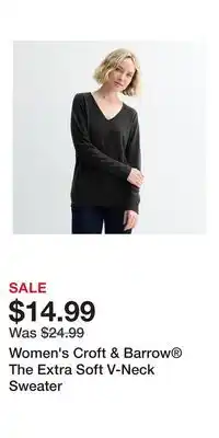 Kohl's Women's Croft & Barrow The Extra Soft V-Neck Sweater offer