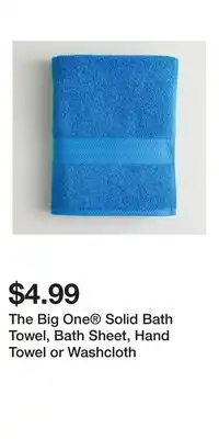 Kohl's The Big One Solid Bath Towel, Bath Sheet, Hand Towel or Washcloth offer
