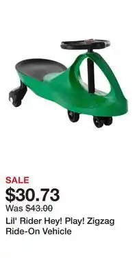 Kohl's Lil' Rider Hey! Play! Zigzag Ride-On Vehicle offer