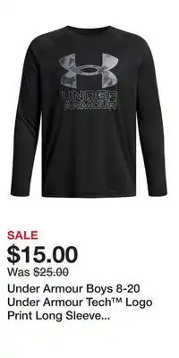 Kohl's Under Armour Boys 8-20 Under Armour Tech Logo Print Long Sleeve Graphic Tee in Regular & Husky offer