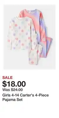 Kohl's Girls 4-14 Carter's 4-Piece Pajama Set offer
