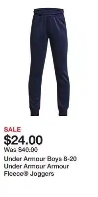Kohl's Under Armour Boys 8-20 Under Armour Armour Fleece Joggers offer