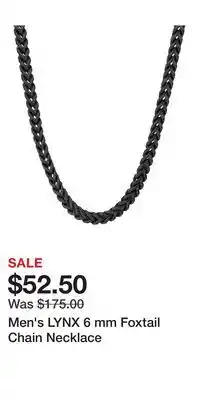 Kohl's Men's LYNX 6 mm Foxtail Chain Necklace offer