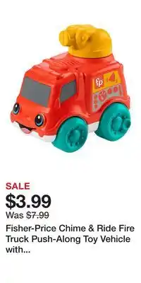 Kohl's Fisher-Price Chime & Ride Fire Truck Push-Along Toy Vehicle with Fine Motor Activities offer