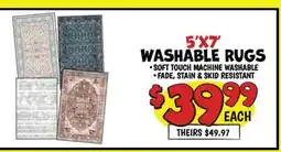 Ollie's 5' X 7' WASHABLE RUGS offer