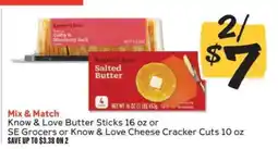 Winn Dixie Know & Love Butter Sticks or SE Grocers or Know & Love Cheese Cracker Cuts offer