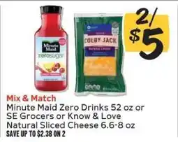 Winn Dixie Minute Maid Zero Drinks or Sliced Cheese offer