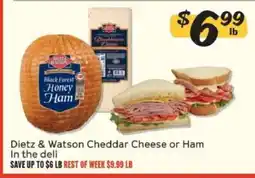 Winn Dixie Dietz & Watson Cheddar Cheese or Ham offer