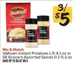 Winn Dixie Idahoan Instant Potatoes or SE Grocers Assorted Spices offer