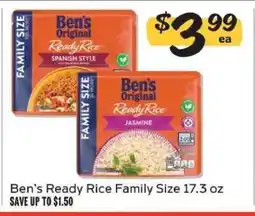 Winn Dixie Ben's Ready Rice Family Size 17.3 oz offer