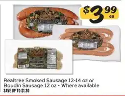 Winn Dixie Realtree Smoked Sausage or Boudin Sausage offer