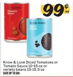 Winn Dixie Know & Love Diced Tomatoes or Tomato Sauce offer