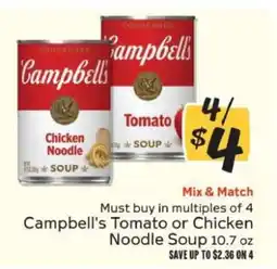 Winn Dixie Campbell's Tomato or Chicken Noodle Soup offer
