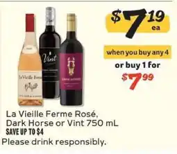 Winn Dixie La Vieille Ferme Rosé, Dark Horse or Vint offer