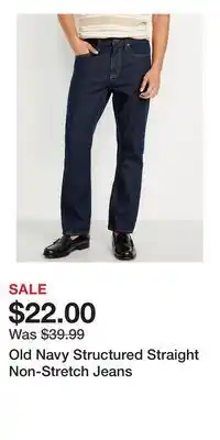 Old Navy Old Navy Structured Straight Non-Stretch Jeans offer