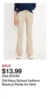 Old Navy Old Navy School Uniform Bootcut Pants for Girls offer