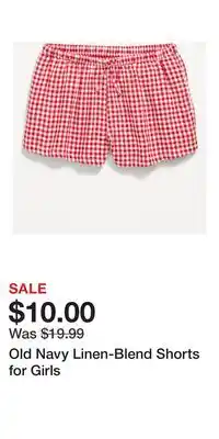 Old Navy Old Navy Linen-Blend Shorts for Girls offer