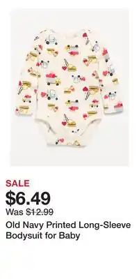 Old Navy Old Navy Printed Long-Sleeve Bodysuit for Baby offer