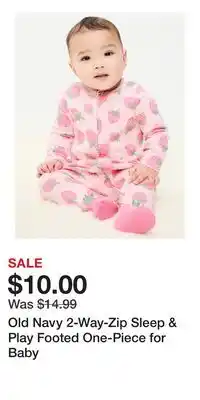 Old Navy Old Navy 2-Way-Zip Sleep & Play Footed One-Piece for Baby offer