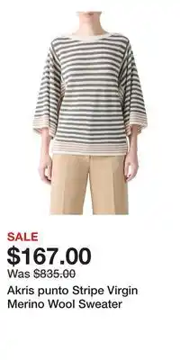 Nordstrom Akris punto Stripe Virgin Merino Wool Sweater offer