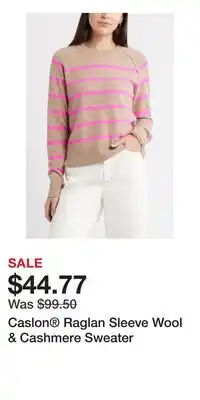 Nordstrom Caslon Raglan Sleeve Wool & Cashmere Sweater offer