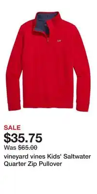 Nordstrom vineyard vines Kids' Saltwater Quarter Zip Pullover offer