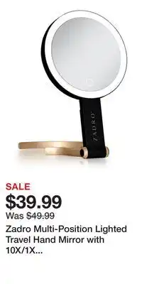 Nordstrom Zadro Multi-Position Lighted Travel Hand Mirror with 10X/1X Magnification offer