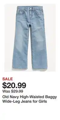 Old Navy Old Navy High-Waisted Baggy Wide-Leg Jeans for Girls offer